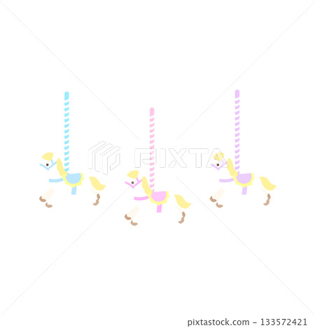 Pastel colored rocking horse icon illustration transparent 133572421
