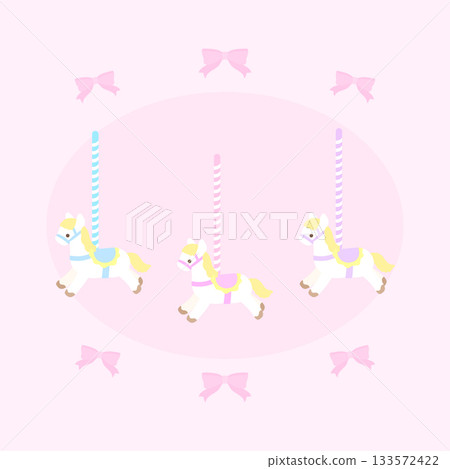 Pastel colored rocking horse icon illustration 133572422