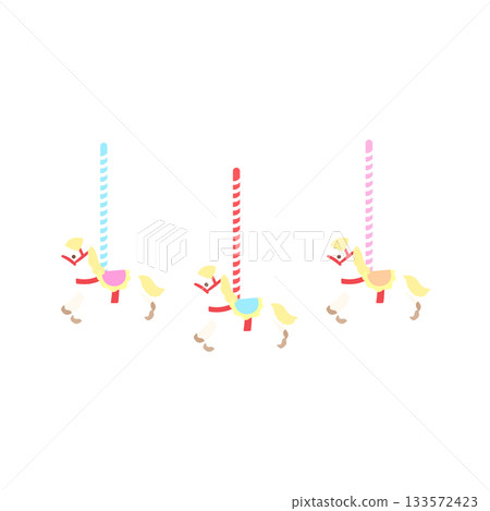 Cute rocking horse icon illustration transparent 133572423