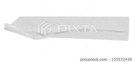 White adhesive paper tape isolated on white background 133572439