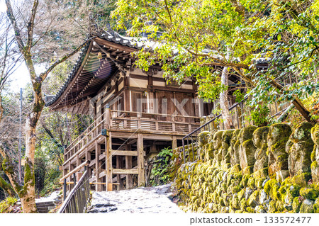 Winter at Otagi Nenbutsu-ji Temple: Approach and Jizo Hall, Ukyo Ward, Kyoto City, Kyoto Prefecture 133572477