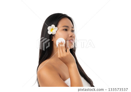 Daily spa and skincare enhance natural beauty, isolated, PNG 133573537