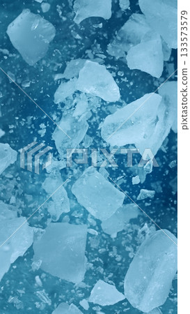 Super Slow Motion of Exploding Ice Shards , Close-up Super Slow Motion of Exploding Ice Shards , Close-up 133573579