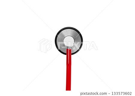 Stethoscope on white background for medical use, isolated, PNG 133573602