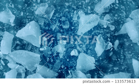 Super Slow Motion of Exploding Ice Shards , Close-up 133573613