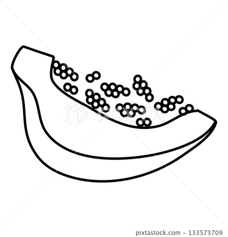 Papaya fruit drawing coloring book outline Papaya fruit drawing coloring book outline 133573709