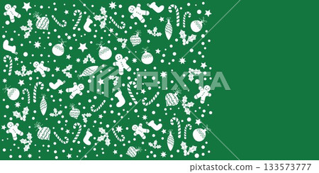Cute Christmas ornament pattern, Christmas illustration 133573777