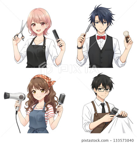 Barber people working character cartoon design Barber people working character cartoon design 133573840