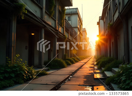 narrow street in the old town 133573865