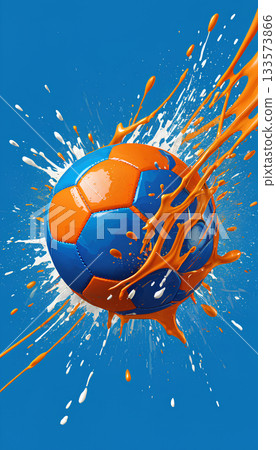 soccer ball on the goal net soccer ball on the goal net 133573866