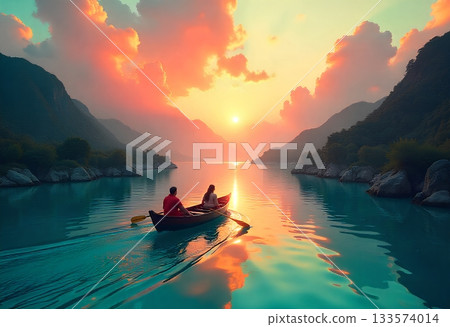 fishermen fishing in the sea 133574014