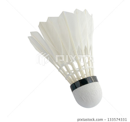 feather badminton shuttlecock isolated on white background feather badminton shuttlecock isolated on white background 133574331