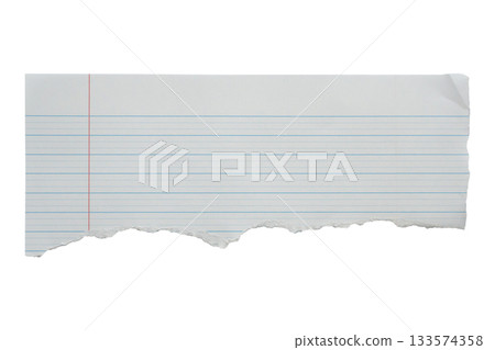 piece of lined paper tear isolated on white background piece of lined paper tear isolated on white background 133574358