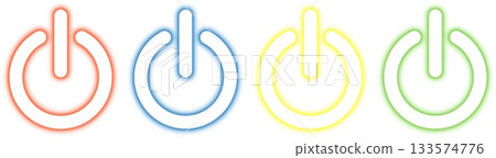 Power mark icon (4 color set) Power mark icon (4 color set) 133574776