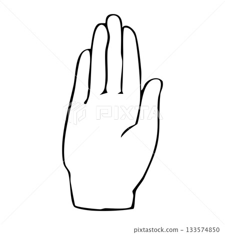 Please hand (outgoing pose) | Guidance, presentation, line drawing icon Please hand (outgoing pose) | Guidance, presentation, line drawing icon 133574850