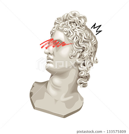 Glitch Apollo Bust Vector Illustration Glitch Apollo Bust Vector Illustration 133575809