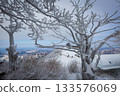 Korean Winter On a snowy day atop Deogyusan Mountain at Deogyusan National Park near Muju, South Korea. 133576069