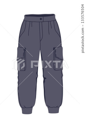 Winter wardrobe warm pants, cold weather clothing. Warm clothes sticker, cold weather apparel outfit isolated vector element. Winter wardrobe garment accessory or autumn or spring warm pants item Winter wardrobe warm pants, cold weather clothing. Warm clothes sticker, cold weather apparel outfit isolated vector element. Winter wardrobe garment accessory or autumn or spring warm pants item 133576504
