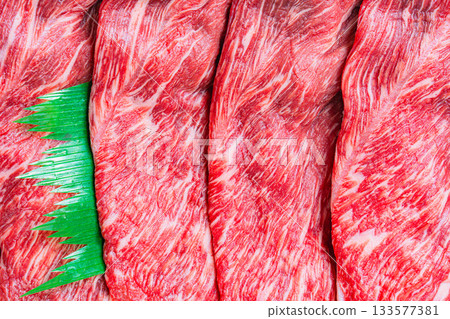 Kobe beef shoulder slices 133577381