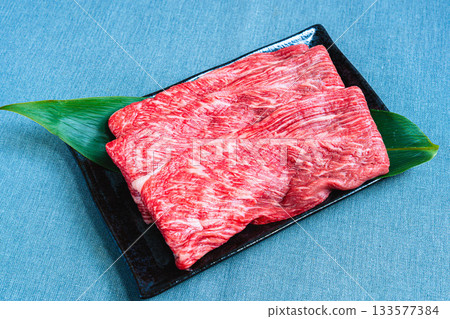 Kobe beef shoulder slices 133577384