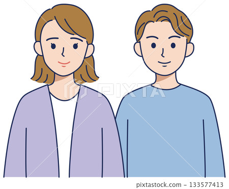 笑臉女性和男性 133577413