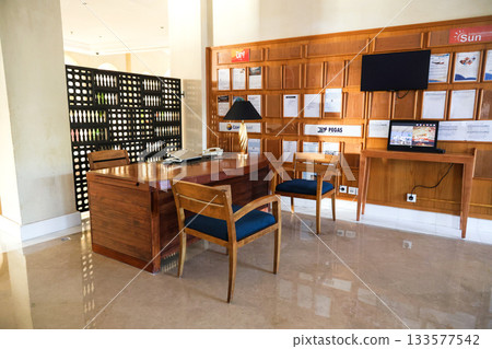 Egypt, Sharm El Sheikh - September 30, 2025 Tourism Managers' Desks at the Savoy Hotel. Editorial Egypt, Sharm El Sheikh - September 30, 2025 Tourism Managers' Desks at the Savoy Hotel. Editorial 133577542