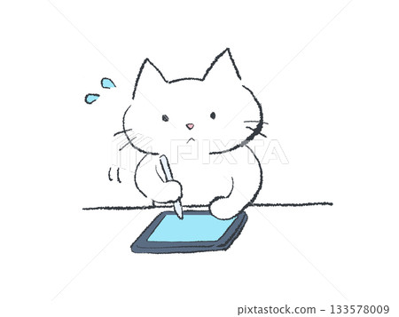 貓咪使用平板電腦 貓咪使用平板電腦 133578009