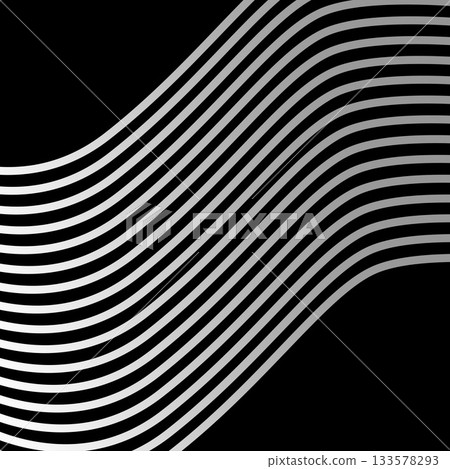 Dynamic wave motion background - Monochrome wavy striped background Dynamic wave motion background - Monochrome wavy striped background 133578293