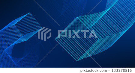 Abstract Technology Background with Geometric Square Spiral Wave Patterns, Digital Data Flow, Futuristic Network Connectivity, Modern Tech Design Abstract Technology Background with Geometric Square Spiral Wave Patterns, Digital Data Flow, Futuristic Network Connectivity, Modern Tech Design 133578816