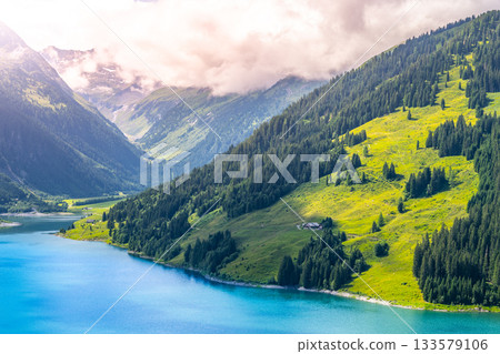 Durlassboden Dam at Gerlos Pass in Hohe Tauern, Austrian Alps 133579106