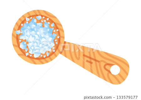 Salt in Wooden Spoon Used in Culinary Vector Illustration Salt in Wooden Spoon Used in Culinary Vector Illustration 133579177