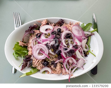 Healthy lunch presentation, Homemade tuna salad with sides Healthy lunch presentation, Homemade tuna salad with sides 133579200