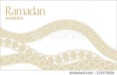 Elegant Ramadan Kareem background with arabesque geometric pattern. Modern Islamic greeting card 133579300