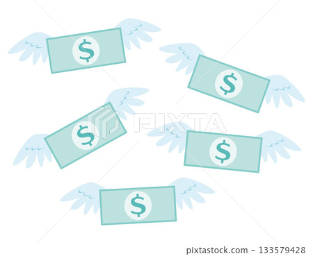 貨幣插圖、紙鈔、美元 貨幣插圖、紙鈔、美元 133579428