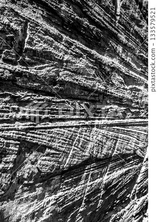 Exploring the intricate patterns of sandstone formations in the Prihrazy Rocks of Bohemian Paradise, showcasing nature's artistic creations from erosion over time. 133579521