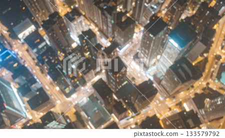 Abstract Nighttime Cityscape Aerial View 133579792