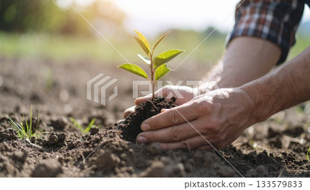 Planting Tree Sapling: Environmental Conservation Planting Tree Sapling: Environmental Conservation 133579833