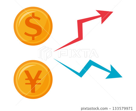 貨幣圖示、紙幣、匯率 133579971