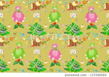 華麗的金聖誕圖案 133580084