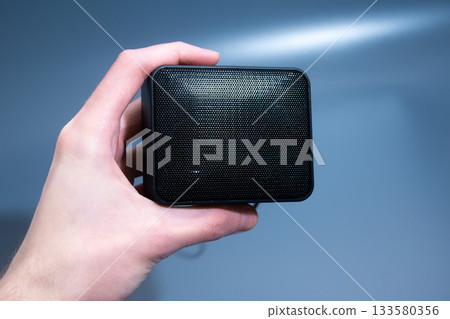 Compact Black Bluetooth Speaker with Strap Compact Black Bluetooth Speaker with Strap 133580356