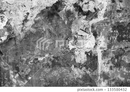 Vintage grunge facade background. Abstract photography. Black and white image. Vintage grunge facade background. Abstract photography. Black and white image. 133580432