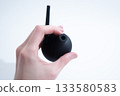 Black Rubber Enema Bulb on White Background 133580583