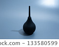 Black Rubber Enema Bulb on gray Background 133580599