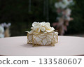 Vibrant Wedding Floral Decor in a Park Outdoors 133580607