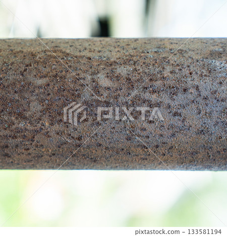 Rust. massive rusty old pipelines in an industrial area 133581194