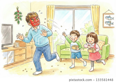 節分丟豆子的場景 133581448