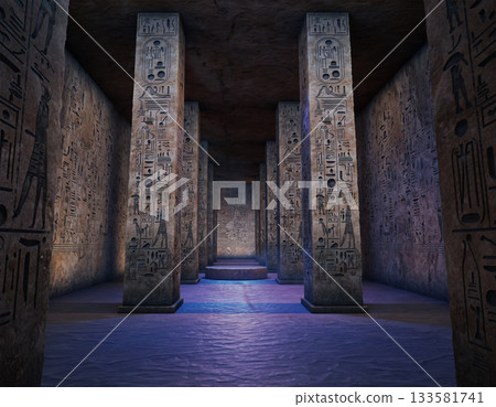 刻有像形文字的古埃及神廟遺址 刻有像形文字的古埃及神廟遺址 133581741