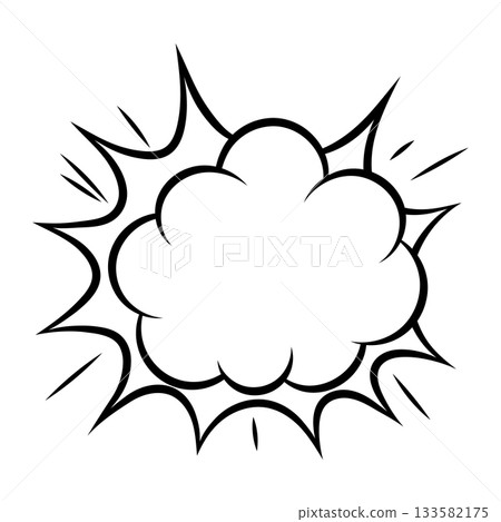 Cartoon speech bubble explosion. Pop art illustration in comic style. Cartoon speech bubble explosion. Pop art illustration in comic style. 133582175