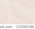Topographic map background with altitude lines. Abstract terrain topography with elevation levels of the relief 133582186