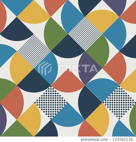 Geometric Modern Pattern: Abstract Composition of Semicircles. Eps 10 Geometric Modern Pattern: Abstract Composition of Semicircles. Eps 10 133582216